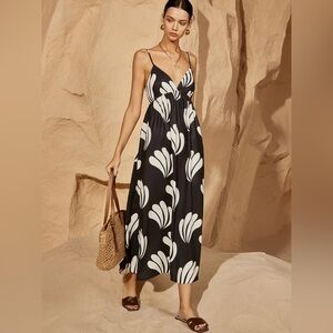 Backless Palm print dress